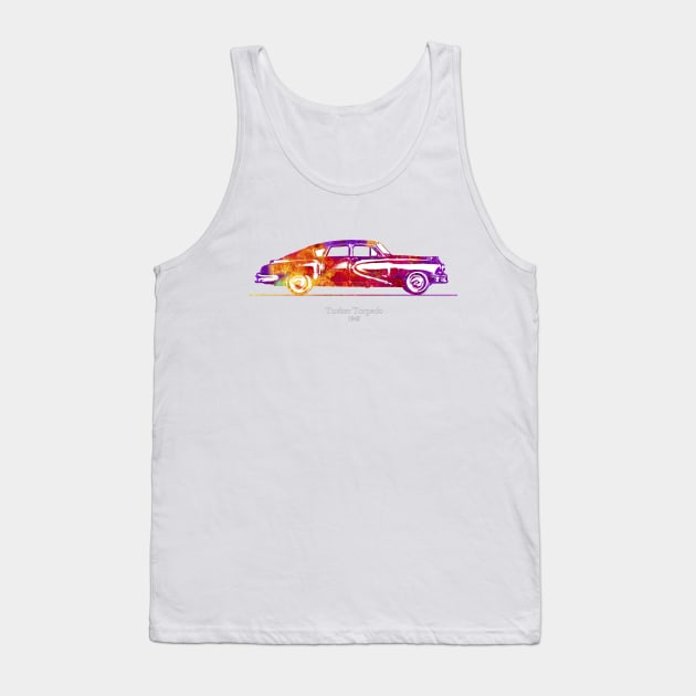 Tucker Torpedo 1948 - Colorful Watercolor Tank Top by SPJE Illustration Photography
